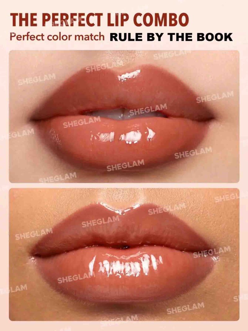 رنگ RULE BYE THE BOOK رژ لب مایع و مداد لب شیگلم مدل SHEGLAM LIP RULES LINER & GLOSS PEN