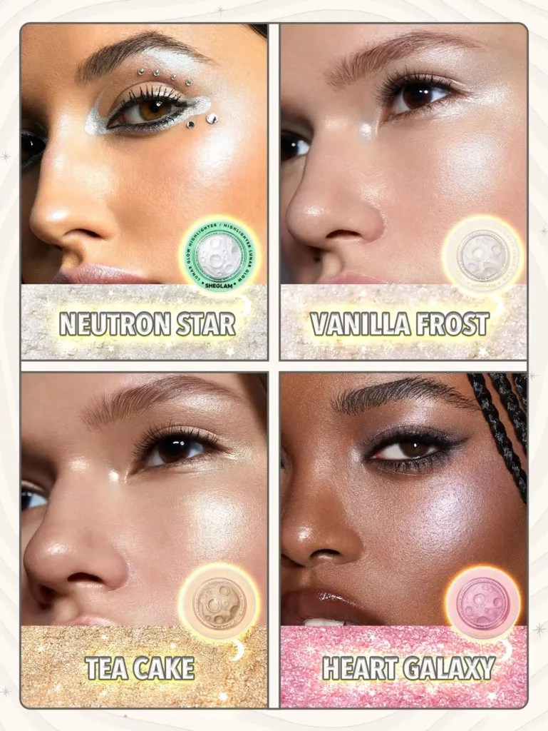 پک ۴ عددی هایلایتر فضایی شیگلم مدل LUNAR GLOW HIGHLIGHTER SET