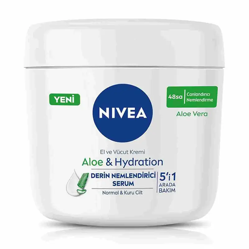 کرم مرطوب کننده ALOE & HYDRATION نیوا حاوی عصاره آلوئه ورا و هیدراتاسیون 400 میل