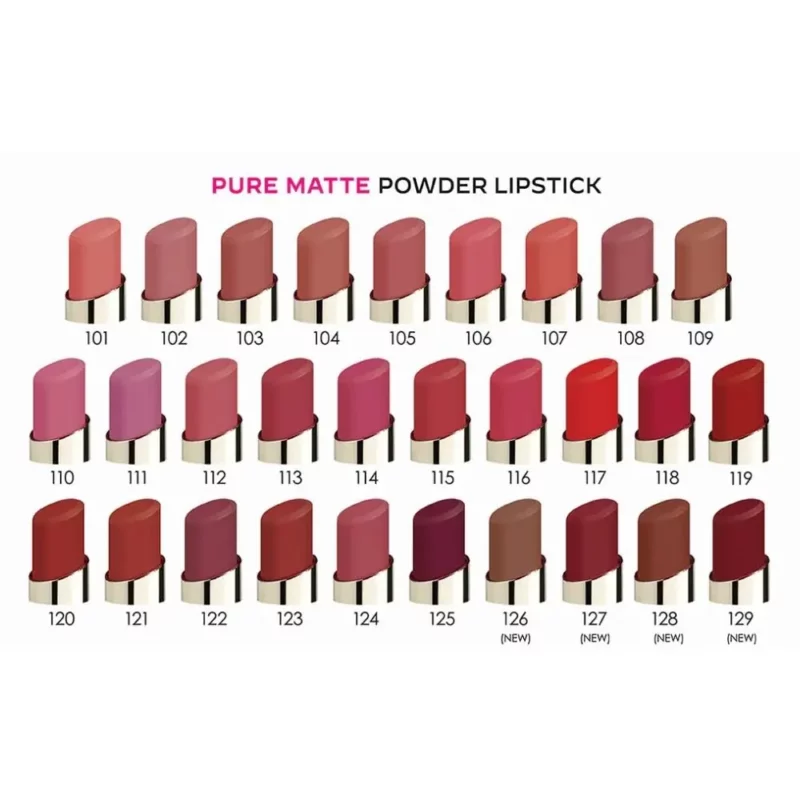 رنگبندی رژ لب پیور مات گلدن رز